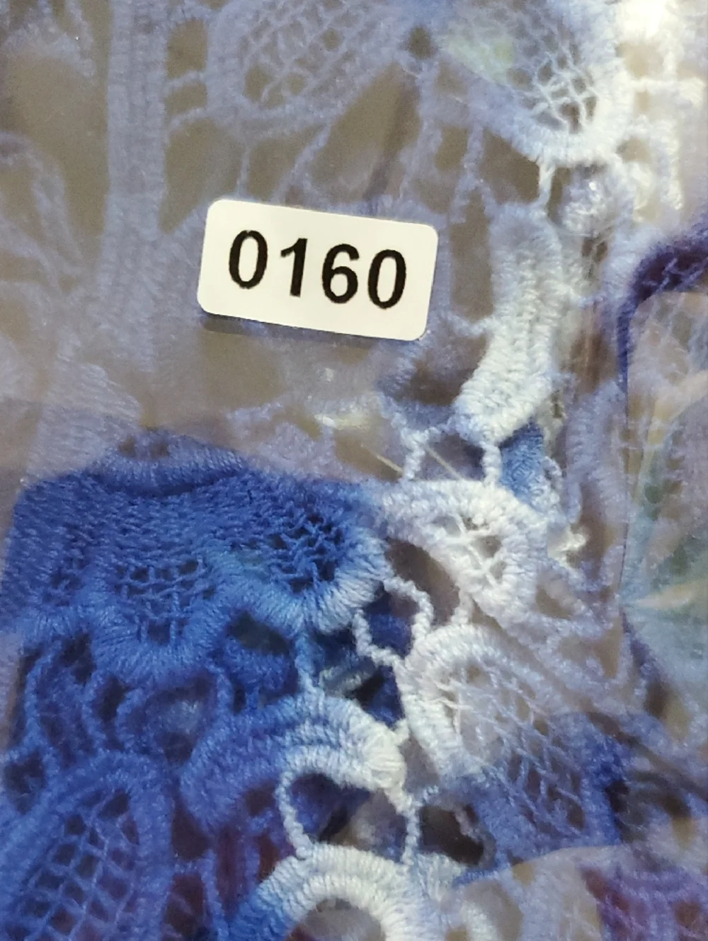 INC International Concepts Cobalt Blue Crochet Lace Tunic with White Accents